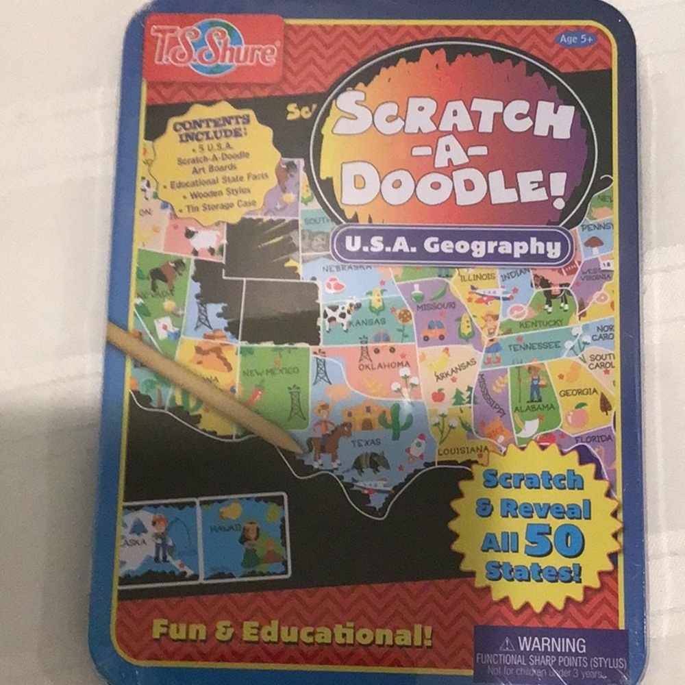 Scratch-A-Doodle U.S.A. Geography Set sealed fun and educational